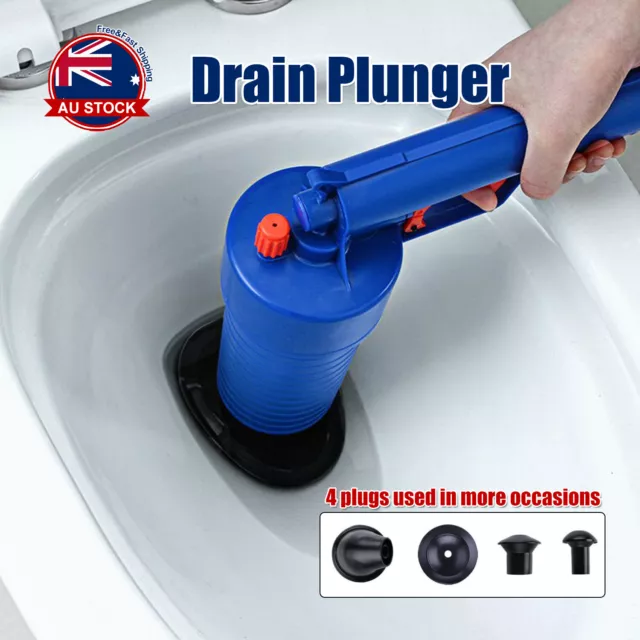 Drain Cleaner High Pressure Compressed Blaster Pump Manual Plunger Sink Pipe O