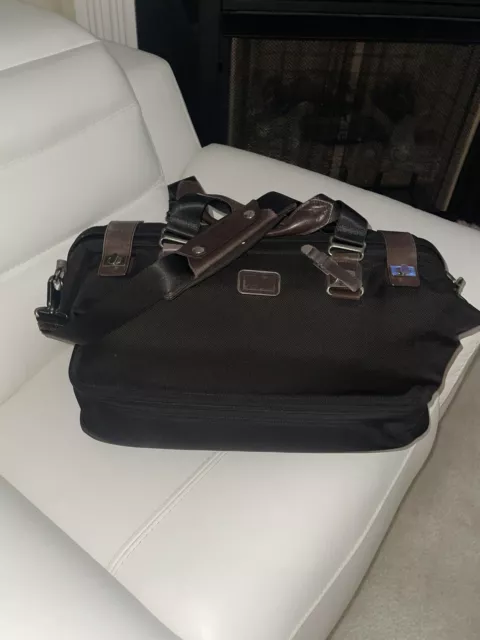 TUMI Alpha Ballistic Leather Travel Duffle Carry on Doctor Bag Tote Weekender