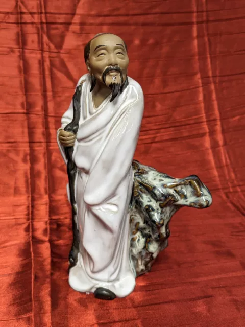 FINE PORCELAIN SHIWAN PHYSICIAN FIGURE STATUE SIGNED MUDMAN- Vintage Chinese