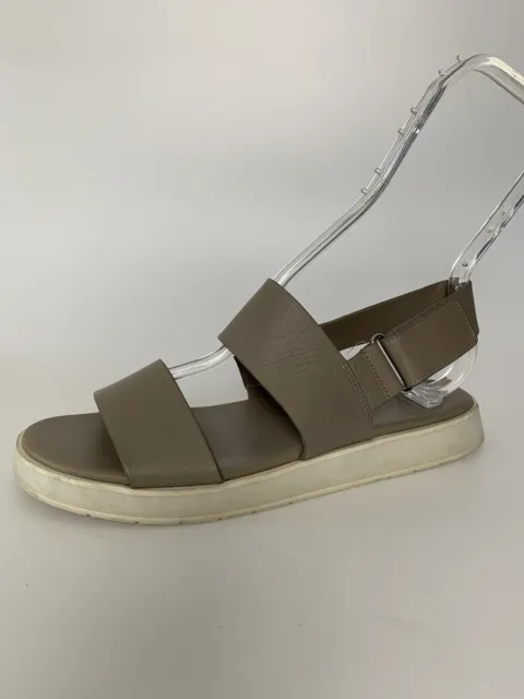 Vince Brennen Leather Platform Sandals Size US 7 EU 37.5 Gray Wood Smoke