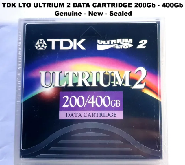 TDK LTO ULTRIUM 2 DATA CARTRIDGE D2405-LTO2  200Gb - 400Gb GENUINE NEW SEALED