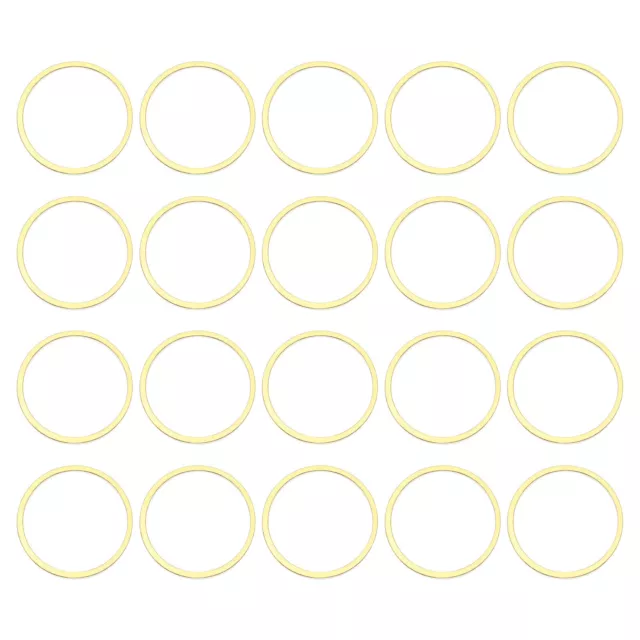 100pcs 15mm Brass Hollow Circle Bezel Round Linking Rings(Gold)