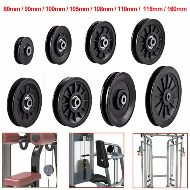 60-160mm Nylon Bearing Pulley Wheel Cable Gym Fitness Equipment Part Universal