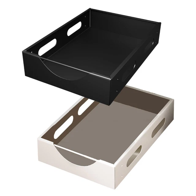Jiawu Organisateur D'Armoire Coulissant 2 Paniers – Étagère Tiroir Acier Carbone Pour Cuisine, Salle De Bain, Garde-Manger