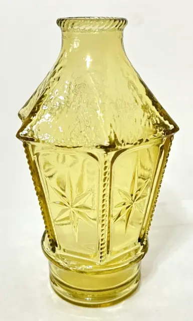 Vintage Wheaton Glass Decanter Bottle Hexagonal Amber Glass 6 In Tall