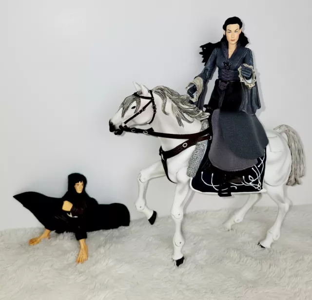 Lord Of The Rings Arwen Asfaloth Deluxe Horse & Frodo Figure Set Evenstar LOTR