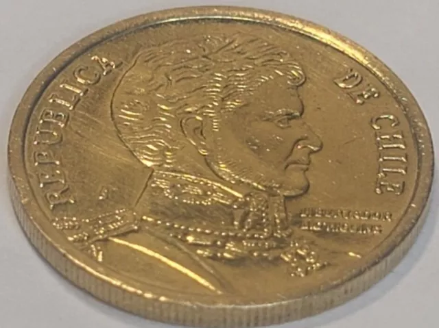 2013 Chile 10 Pesos Coin KM228.2 (LIBERTADORB O'HIGGINS) US SELLER