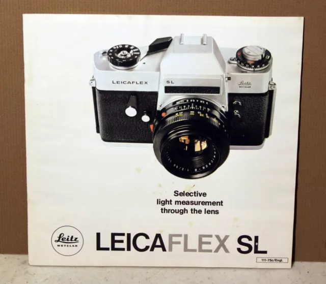 Original Leica Leitz Leicaflex SL Camera Instruction Manual