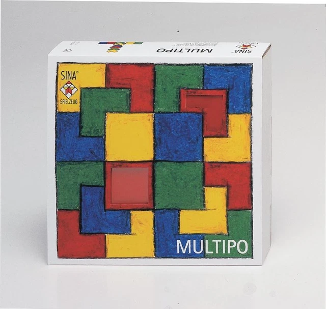 Holzspielzeug Bausteinspiel Multipo 40mm Steine LxBxH 177x177x44mm NEU
