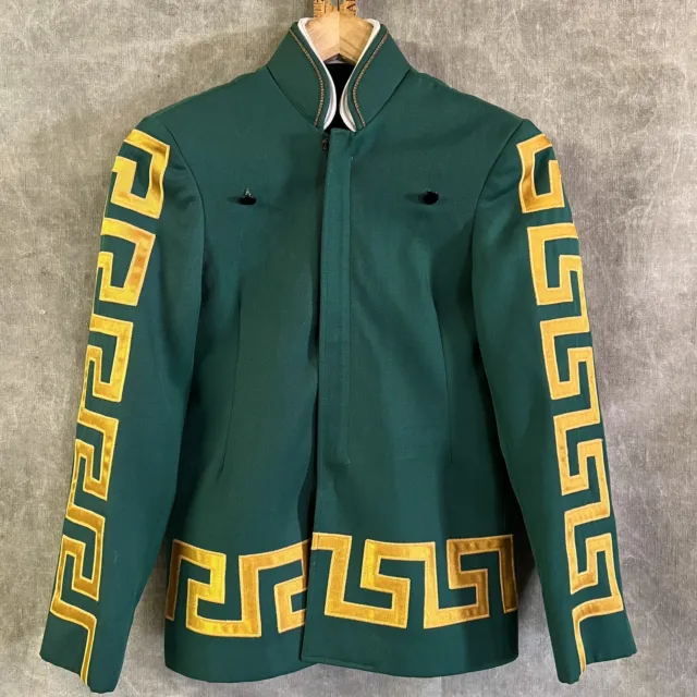 VTG 50s DeMoulin Bros Imperial Marching Band Jacket Green Union Made Talon Zip