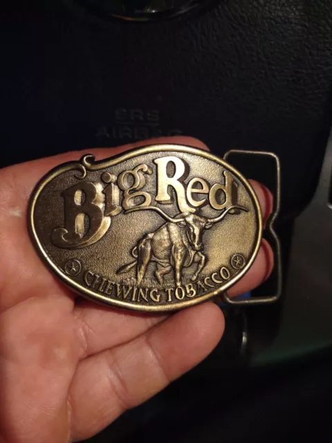 VINTAGE BIG RED Chewing Tobacco with Steer Belt Buckle Collectible ...