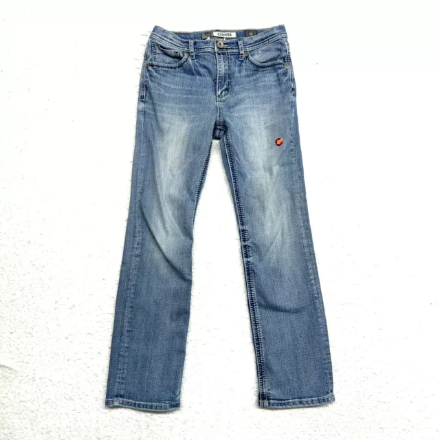BKE Conner Straight Leg Jeans Boys 16 Adjustable Waist Light Wash Blue Denim