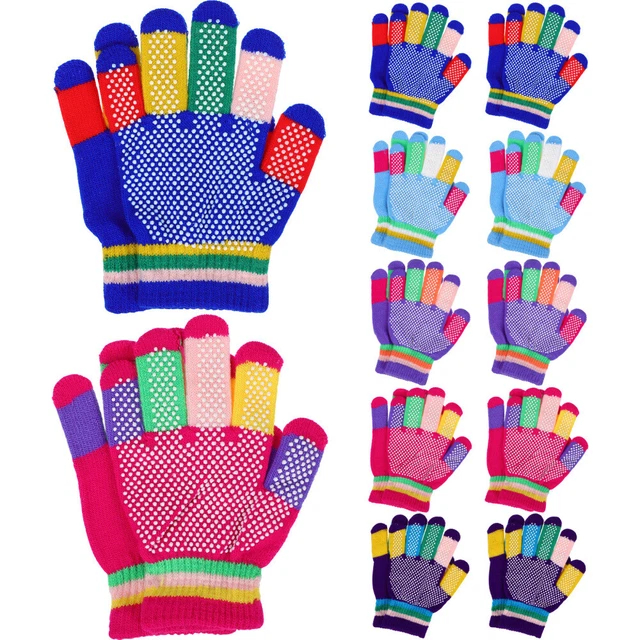 12 Pairs Enfants Gants Garçons Gants Pour Enfants Six Couleurs