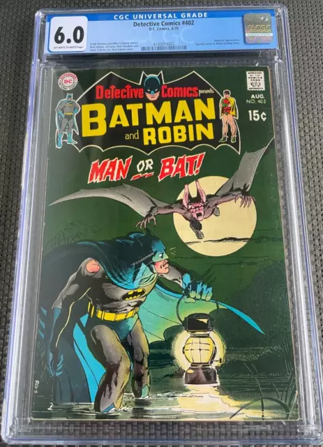 Detective Comics #402 - DC 1970 CGC 6.0 Man-Bat Appearance Batman Neal Adams Cvr