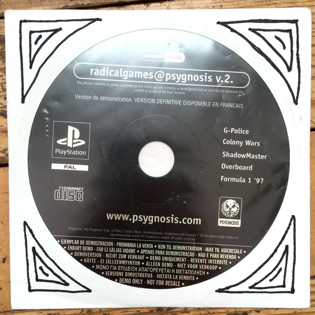 Psygnosis Demo v.2. radicalgames@psygnosis - PS1 - CD en très bon état