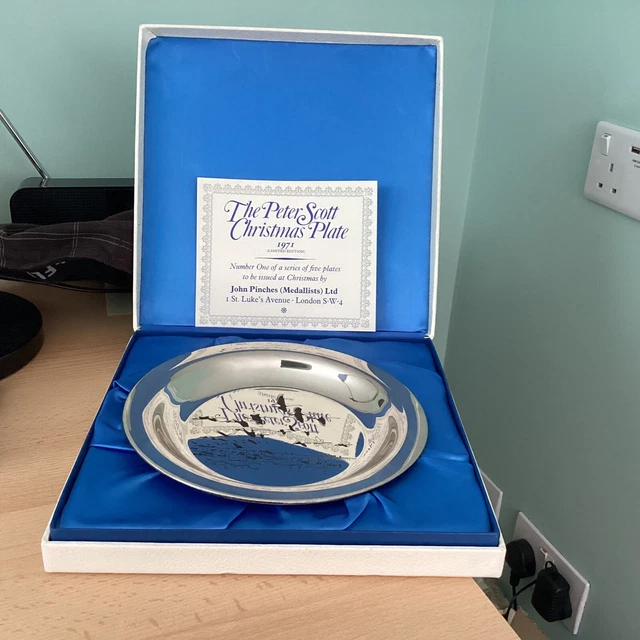 The Peter Scott 1971 Piatto di Natale Argento Sterling