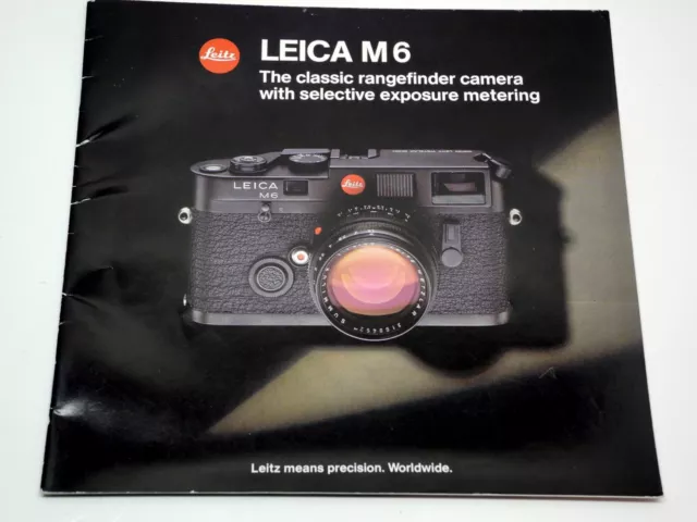 Original Leica M6 Camera Brochure..black Cover..1985 Version..excellent++