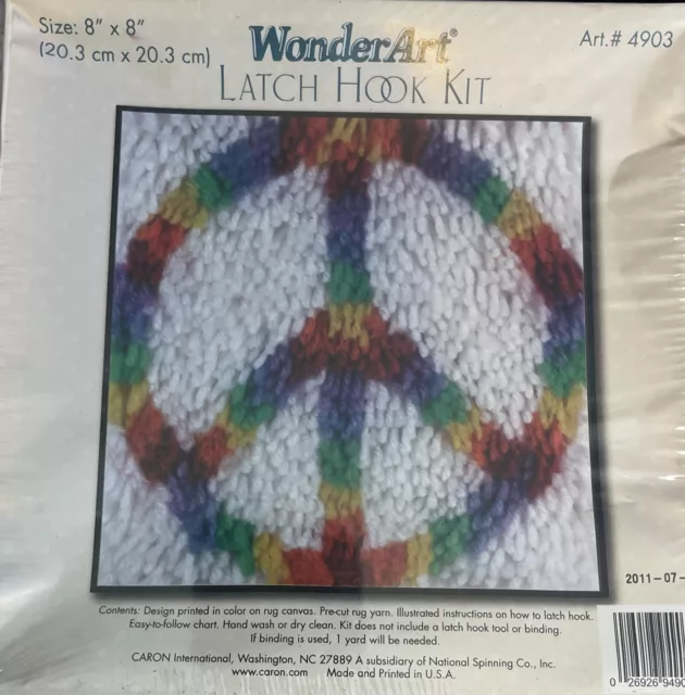 NUEVO Kit de gancho de pestillo Rainbow PEACE SIGN WonderArt #4903