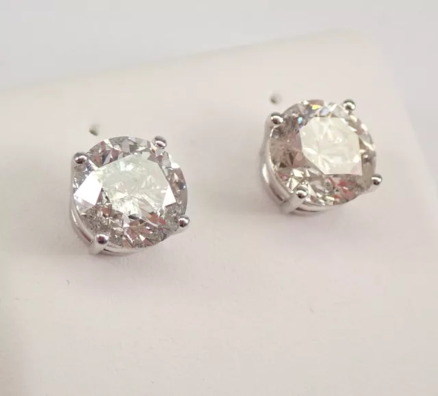 Moissanite Stud Earrings 14K White Gold Plated Moissanite Round Brilliant Studs