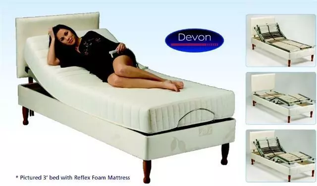 Restwell Drive medical 2ft6 or 3ft Devon Shallow Divan Electric Adjustable Bed