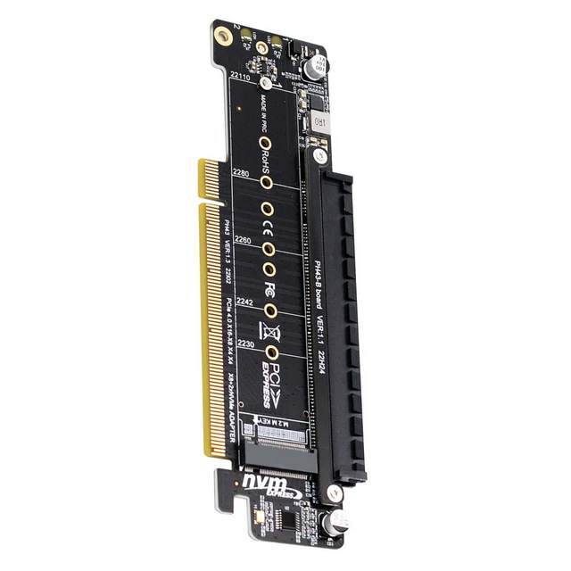 Scheda Adattatore, con 4 Schede di Espansione, 4 Porte M.2 NVMe SSD a PCIE X16 M Key Convertitore Disco Rigido Scheda di Espansione Lettore, velocità di Trasmissione 4 X 32 Gbps(ph44
