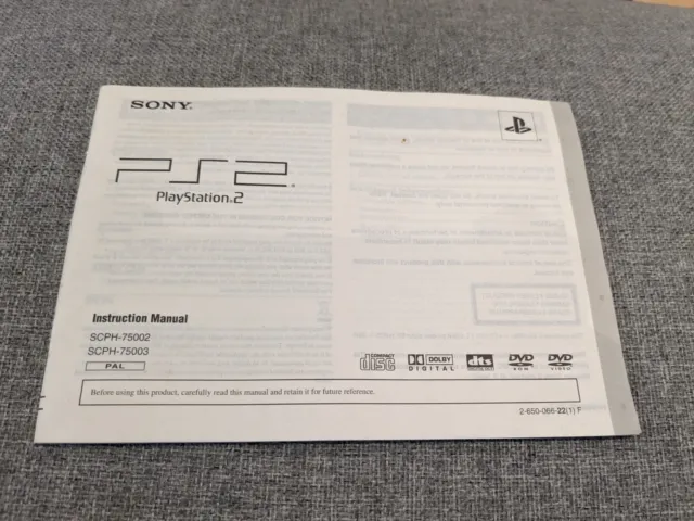 PS2 Instruction Manual for SCPH-70002 / PlayStation 2 Console User Booklet