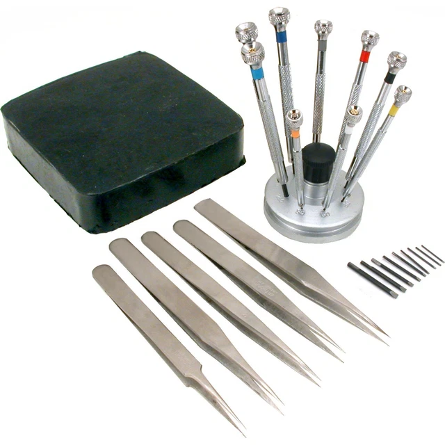 15 Pc Watch Repair Tool Set Screwdrivers & Tweezers Watchmaker Watch Maker Kit