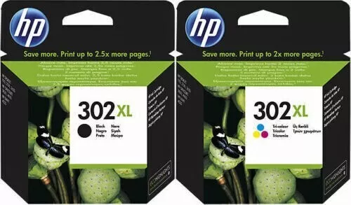 KIT 2 CARTUCCE ORIGINALI HP302 XL alta capacità Nero XL + Colore XL UFFICIALI HP