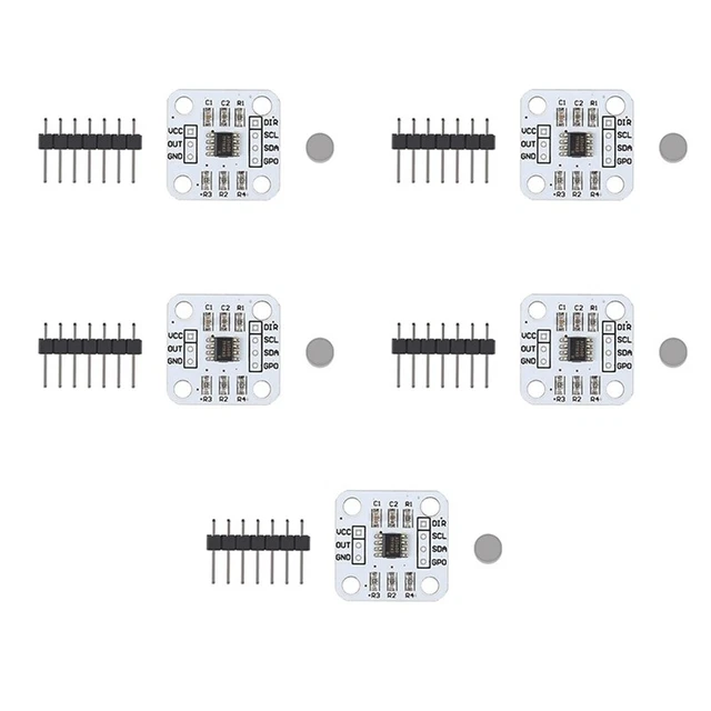 5Pcs AS5600 Magnetic Encoder Magnetic Induction Angle Measurement Sensor Module