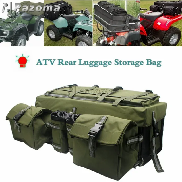 ATV Rear Seat Rack Cargo Storage Trunk Box Luggage Pack Bag For Polaris Can-Am