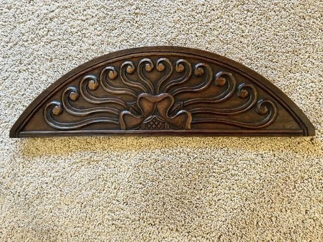 Decorative "Over the Door" Antique Wood Carving Pediment/Architectural Salvage