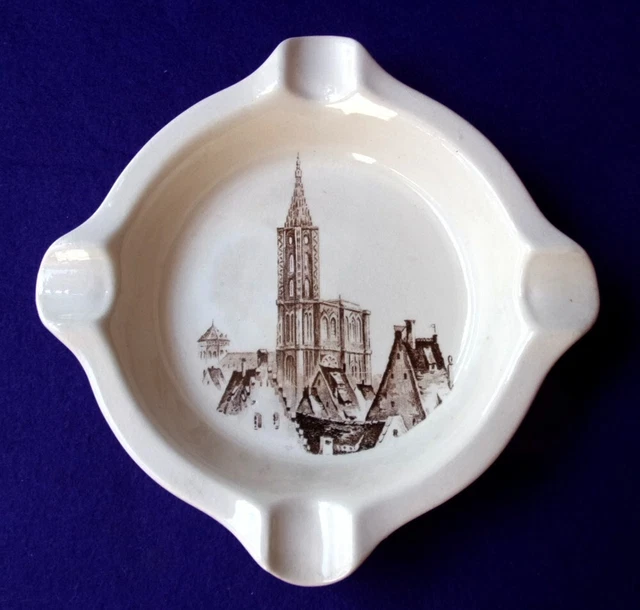 Ancien Cendrier En Faïence De Sarreguemines  Cathédrale De Strasbourg - Alsace
