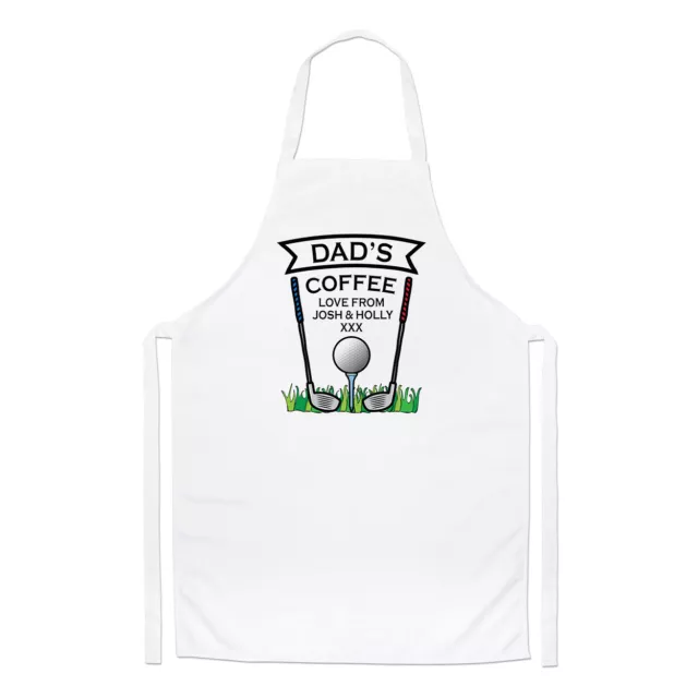 Personalised Golf Coffee Chefs Apron Dad Grandad Fathers Day Cooking