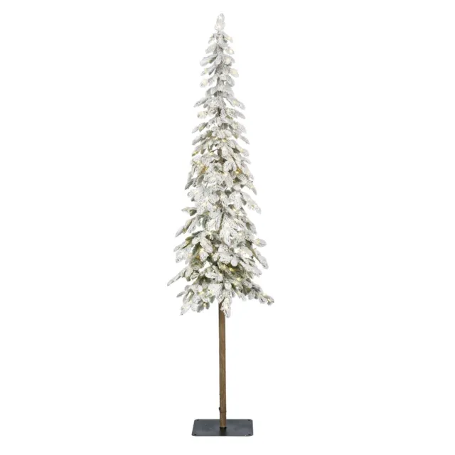 Evergreen,Christmas Ornaments,Snowy Lighted Alpine Tree with 150 Lights 5.9'