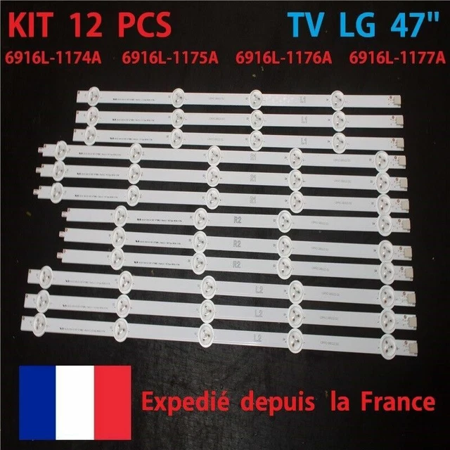 LED Strip Replacement Kit For LG 47LN5400 TV - 12 Bars (AgS Brand, 3V, 2-Pin)