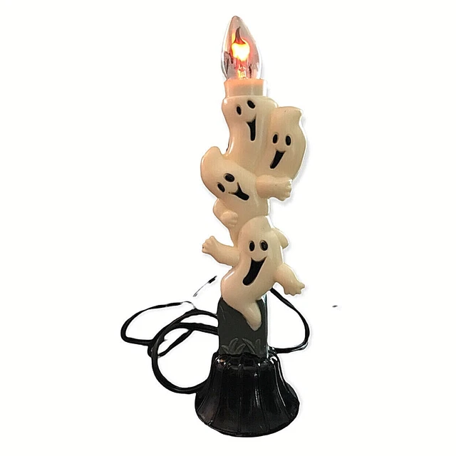 VINTAGE HALLOWEEN CANDLE Style Friendly Ghosts Tombstone Flicker Bulb 9