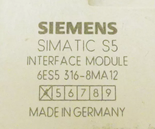 SIEMENS SIMATIC S5 6ES5316-8MA12 6ES5 316-8MA12 Vers. 04 -used- 3