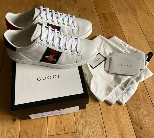 Women’s Gucci bee white leather trainers eu 36.5 uk 3.5 but best fit for a uk 5