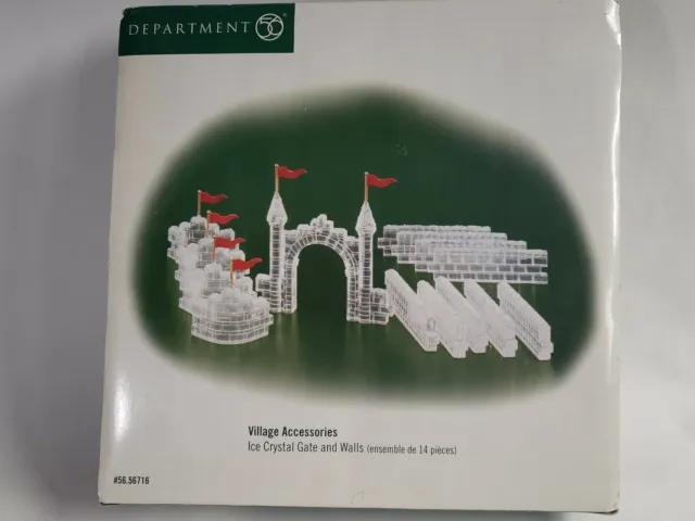 Department 56 Christmas Village Accessories Ice Crystal Gate & Walls W/ Box 1999