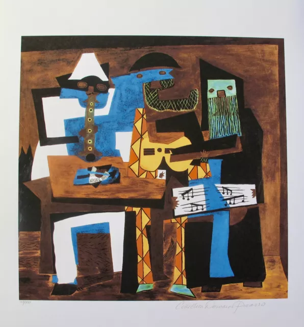 Pablo Picasso THREE MUSICIANS Estate Signed Limited Edition Art Giclee 26" x 20"