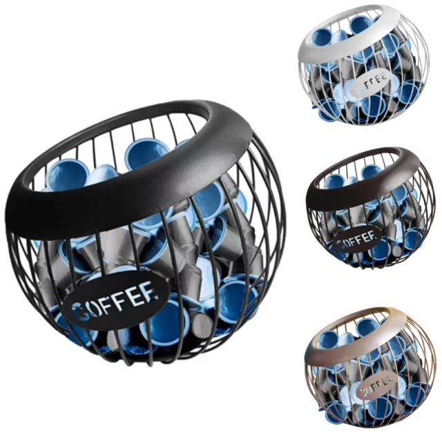 Large Capacity Coffee Pod Holder Bowl Chrome Coffee Capsule Storage Organiser