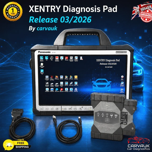 MERCEDES DIAGNOSTIC KIT XENTRY 06.2026 New C6 VCI Toughbook CF-D1 