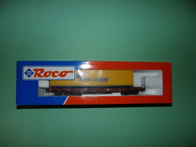 Wagon Roco Kangourou + Caisse ARCUS LOGISTIC DB 46576 - HO - Neuf
