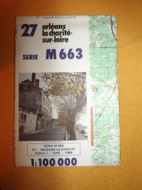 Carte IGN 27 serie M663 orleans la charite sur loire   1988