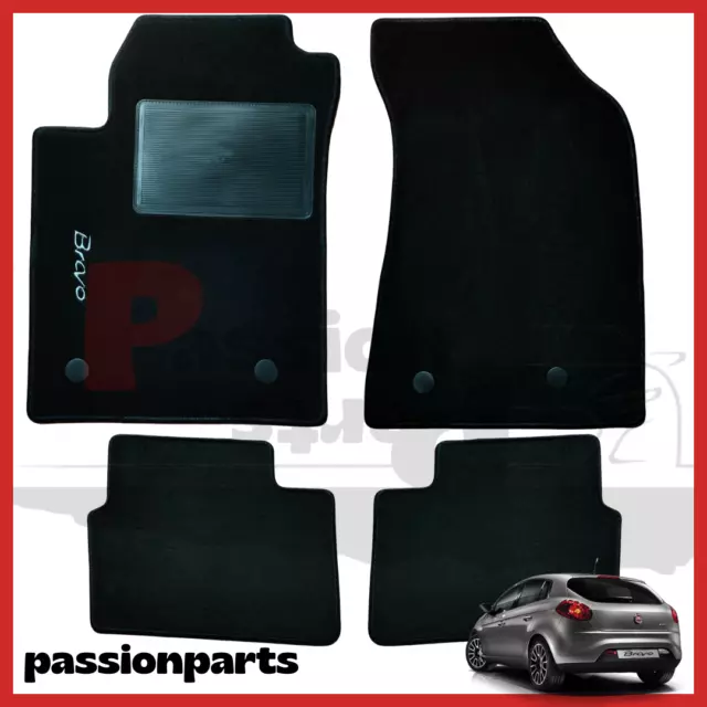 Tappeti Tappetini Moquette Fiat Bravo Dal 2007 Con Ricamo E 2 Fissaggi Fix