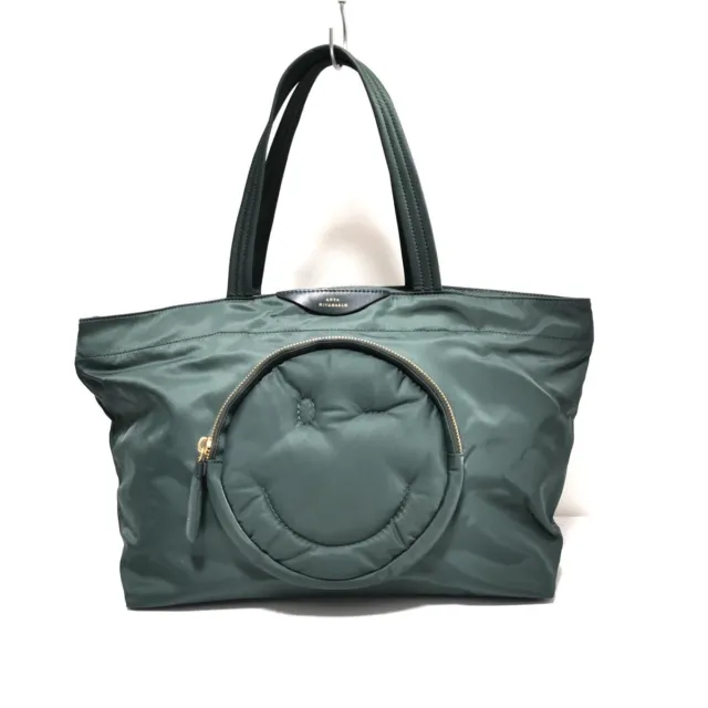 Auth Anya Hindmarch - Blue Green Nylon Shoulder Bag