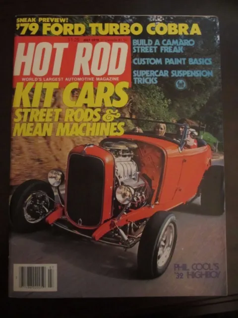 Hot Rod July 1978 Kit Cars Street Rods Mean Machines No Label X1 AQ CC B1 AR BB