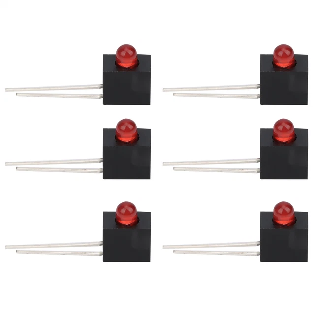 100 piezas Soporte LED 3 mm Pantalla de lámpara Doblado 90 grados con componentes de luz Luz roja