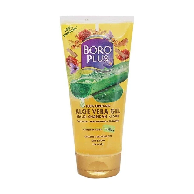 Boroplus 100% Organic Aloe Vera Gel Haldi Chandan Kesar 150ml