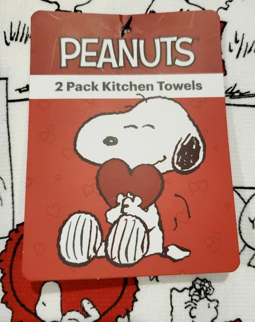 SNOOPY KITCHEN TOWEL Set/2 Comic Strip w/Charlie Brown Lucy Sally